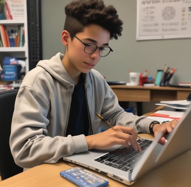 student sitting on chairs in front of chalkboard