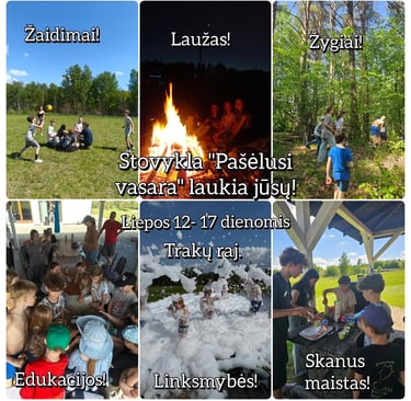 Stovykla pašėlusi vasara liepos 12-17 dienomis