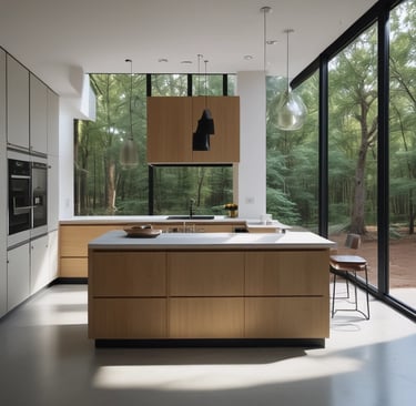 Close-up of a professional cleaner's hands carefully wiping a kitchen countertop to a gleaming finish.