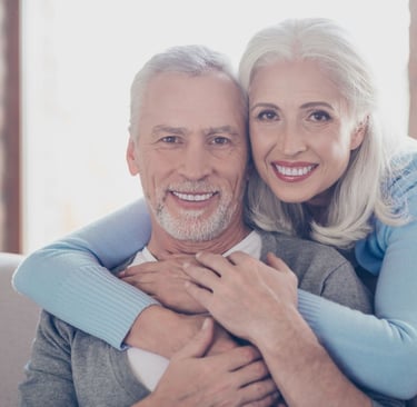 A couple with beautiful smiles.