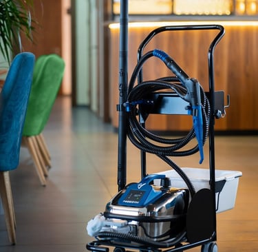 Przemysłowy generator pary EV Poseidon. Przeznaczony do ciężkich prac sterylizacyjnych w branży HoReCa i szpitalach.