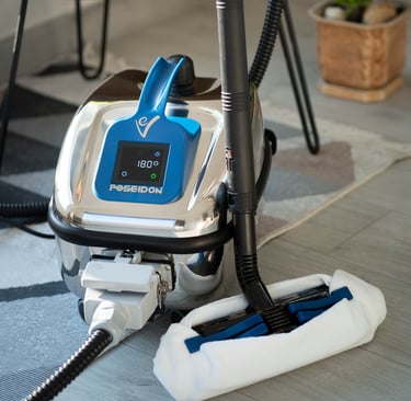 Przemysłowy generator pary EV Poseidon. Przeznaczony do ciężkich prac sterylizacyjnych w branży HoReCa i szpitalach.