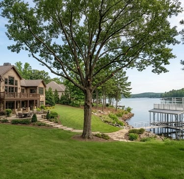 Large Tree with Branches removed and trimmed on a Pickwick Lake Home