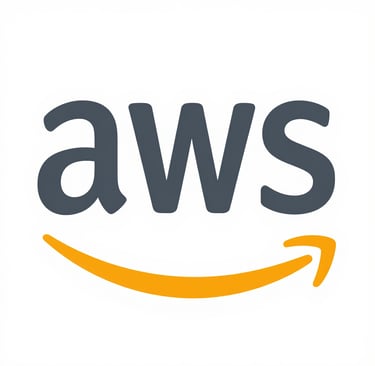 Official Amazon Web Services logo featuring dark gray AWS text and an orange arrow smile.
