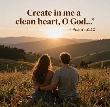 A soft-focus close-up of an open Bible resting on a blush pink silk cloth, with delicate gold accents catching the light.