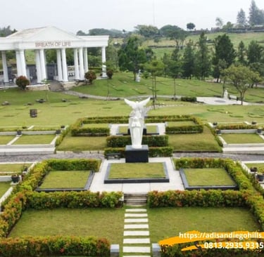 San Diego Hills Karawang makam mewah dengan taman dan bukit rumput hijau
