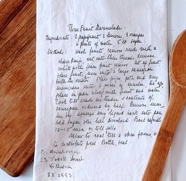 Letter on kitchen towel