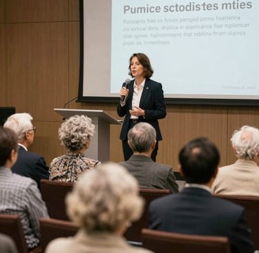 An outdoor networking event with professionals from Trustlink Financial sharing ideas.