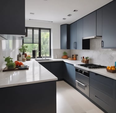 A modern kitchen with sleek cabinetry and thoughtful layout blending function with style.
