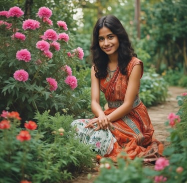 Portrait of a smiling woman in her 30s with natural background.