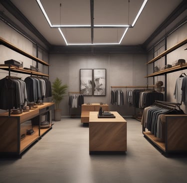 Close-up of custom carpentry details highlighting expert workmanship in a boutique setting.