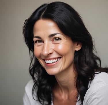 Smiling child jumping inside a colorful bouncy castle at an outdoor event.