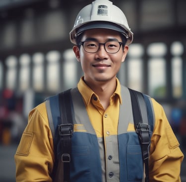 Portrait of the first founder smiling warmly in a casual setting.