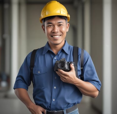 The third founder outdoors, laughing with a natural backdrop.