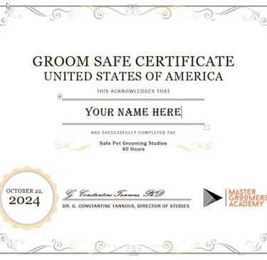 Earn your groom safe certificate for free