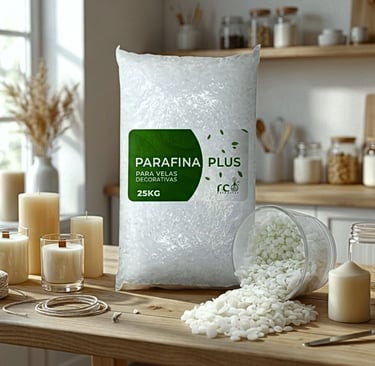 Saco Parafina com velas ao redor