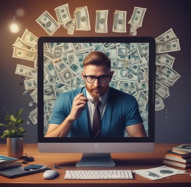 Hand using calculator on smartphone over money.