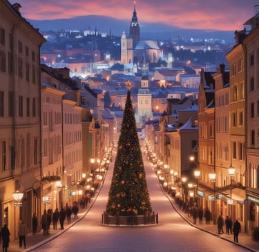 people walking on sidewalk near building during night time