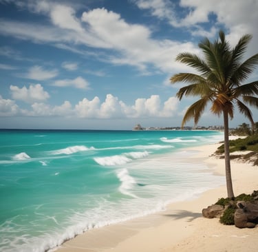 a person on a beach flying a kite