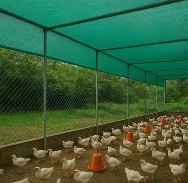 Agricultural Shade Net Installed for Crop Protection