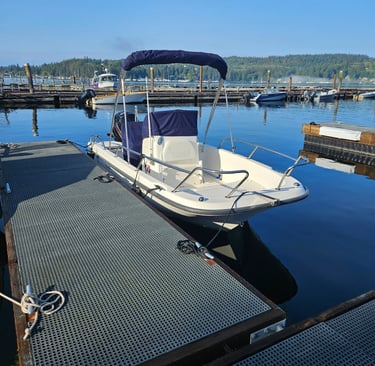 Marina Project - Heavy Ocean Wood Dock Construction using small mesh with a medium grit finish.Build