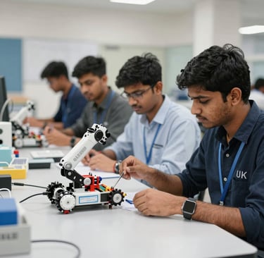 A friendly consultant from Ladder Overseas discussing study options with a client.