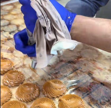 Detalles de tuberías de caramelo.