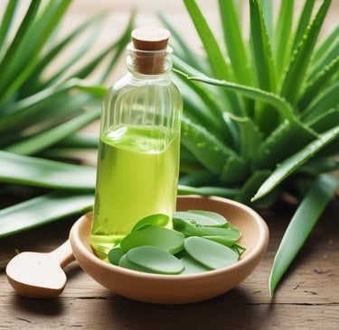A warm, softly lit close-up of a liquid soap bottle with natural oils and fruit essences around it.