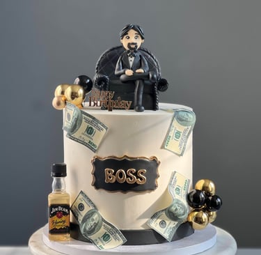 Custom Cake with fondant topper and edible image