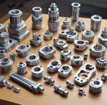 A close-up of a finely machined metal part produced by CNC machinery, highlighting precise edges and smooth surface finish.