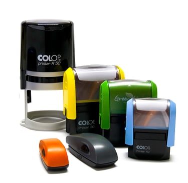 a group of office supplies including a printer and a printer