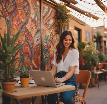 A serene sunrise over a quiet cityscape, hinting at new beginnings for remote workers.