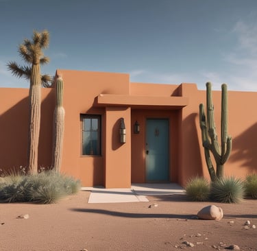 A serene balcony garden with a yoga mat rolled out, framed by vibrant city rooftops at dawn.