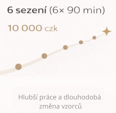 Balíček koučinku – šest sezení pro hlubší práci a dlouhodobou změnu vzorců.
