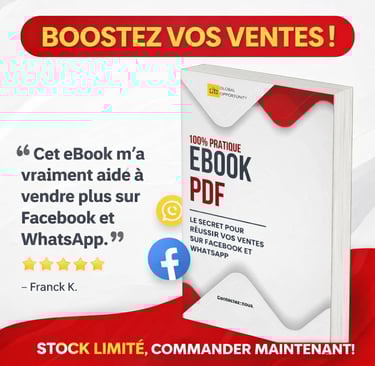 Ebook PDF guide on how to increase sales on Facebook and WhatsApp with a 5-star customer review.