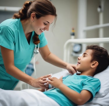 A licensed clinical professional smiling while reviewing patient files in a bright medical office.