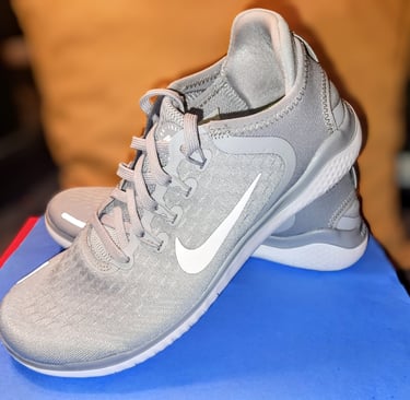 A pair of Nike's sporty shoes.