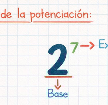 imagen de las partes de la potenciación