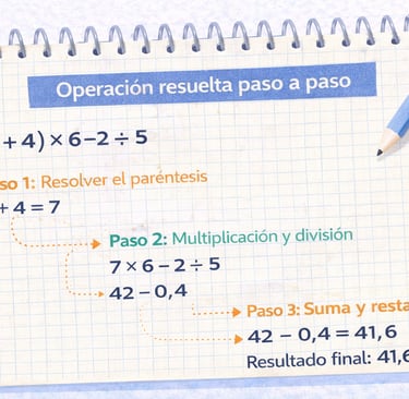 imagen o ilustracion de paso a paso una operacion combinada