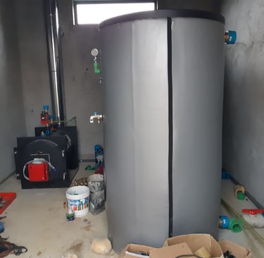 Instalación de depósito de ACS con caldera de gasoil.