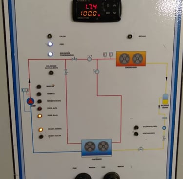 Cuadro de control en matadero de Malabo.