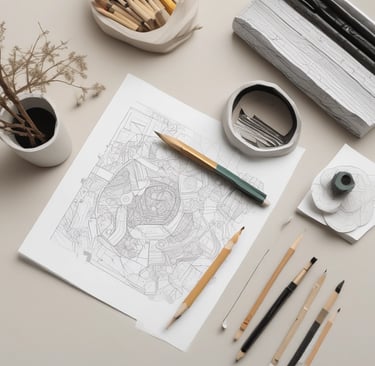 A cozy scene of a child coloring in a vibrant zindle books coloring book surrounded by crayons and soft natural light.