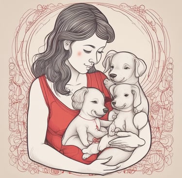 A cozy scene with a handmade plush animal surrounded by natural elements like leaves and candles.