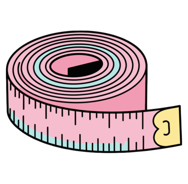 ilustración de cinta para medir color rosa