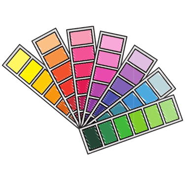 ilustración de paletas de colores