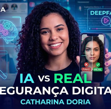 a woman holding a cell phone with a picture of a woman in a black shirt