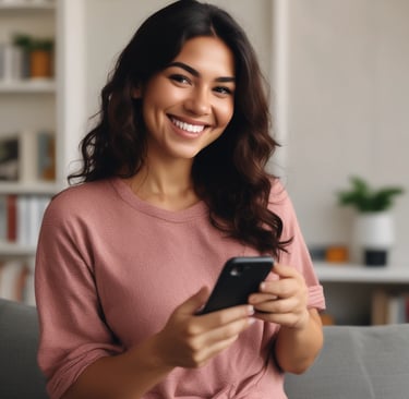 A cozy workspace with a laptop, a gift box, and a cup of coffee on a wooden table.