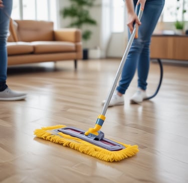 A commercial building lobby with spotless glass doors and polished tile floors reflecting the overhead lights.