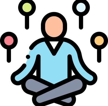 Personne en méditation avec plein d'idées