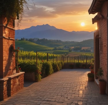 Sunset over a serene ocean horizon with warm orange and golden tones reflecting on the water.